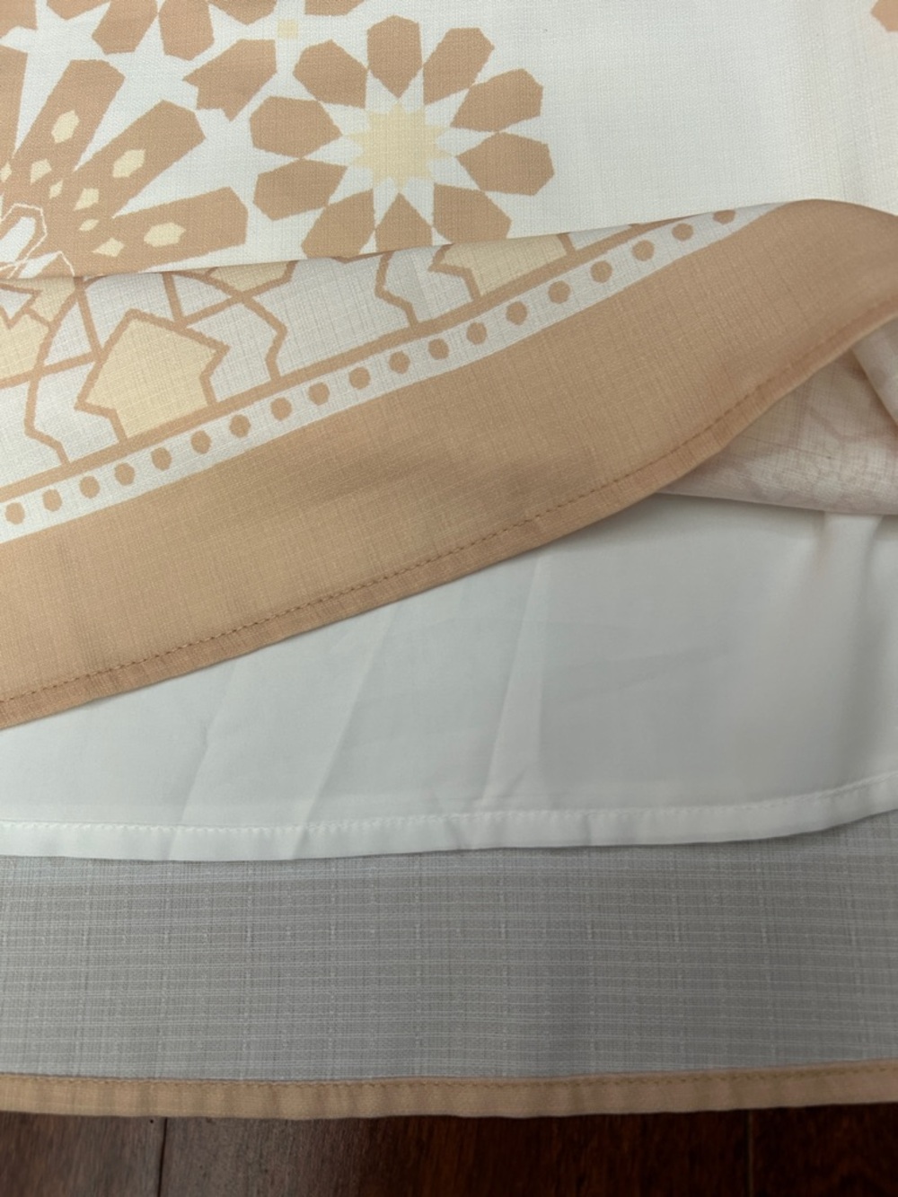 Commense Cream Mini Dress with Tan Floral Border - Picture 7 of 12
